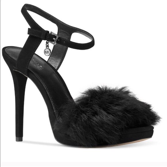 Michael Kors Michael Delilah Block Heel Booties in Natural  ❤️ Last deal ❤️Michael KORS Fur heel ❤️